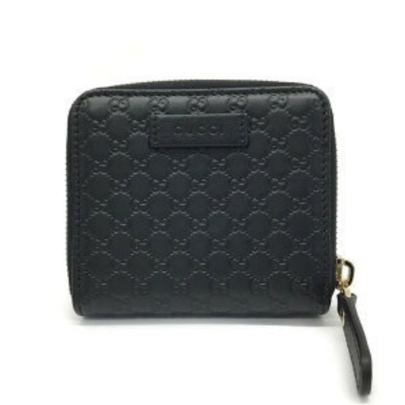 GUCCI Micro Guccissima Bifold Wallet Leather Black no - Picture 1 of 7